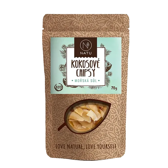 NATU Kokosové chipsy mořská sůl 70g BIO